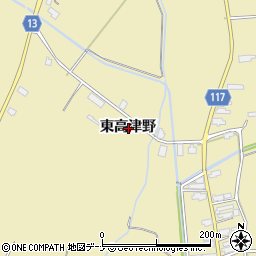 秋田県横手市大雄東高津野周辺の地図