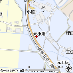 秋田県由利本荘市埋田元小館周辺の地図