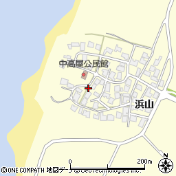 秋田県由利本荘市西目町出戸中高屋周辺の地図