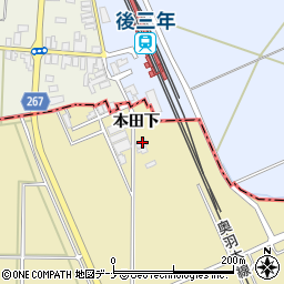 秋田県横手市安本本田下67-3周辺の地図