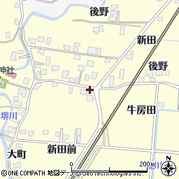 秋田県由利本荘市藤崎新田前周辺の地図
