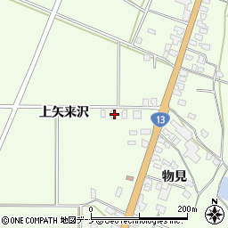 秋田県横手市金沢中野上矢来沢195周辺の地図