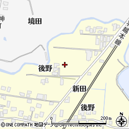 秋田県由利本荘市藤崎後野周辺の地図