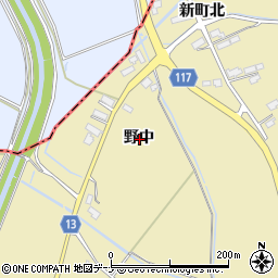 秋田県横手市大雄野中周辺の地図