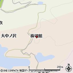 秋田県由利本荘市三条株切館周辺の地図
