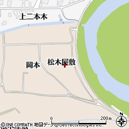 秋田県由利本荘市三条松木屋敷周辺の地図