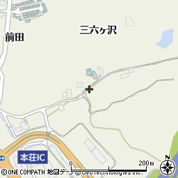 秋田県由利本荘市二十六木三六ヶ沢周辺の地図