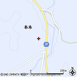秋田県横手市大森町八沢木樋下周辺の地図