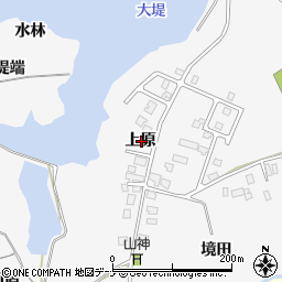 秋田県由利本荘市薬師堂上原周辺の地図