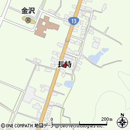 秋田県横手市金沢中野長持周辺の地図