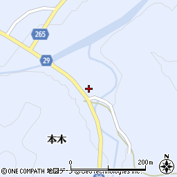 秋田県横手市大森町八沢木本木周辺の地図