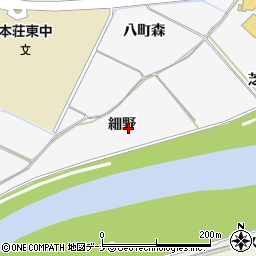 秋田県由利本荘市薬師堂細野周辺の地図