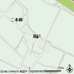 秋田県横手市黒川悪戸周辺の地図