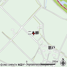 秋田県横手市黒川二本柳周辺の地図