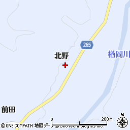 秋田県横手市大森町八沢木北野周辺の地図