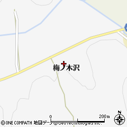 秋田県由利本荘市金山梅ノ木沢周辺の地図