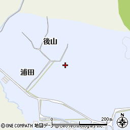 秋田県由利本荘市大中ノ沢後山周辺の地図