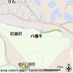 秋田県横手市金沢中野八幡平周辺の地図