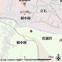 秋田県横手市金沢中野岩瀬沢周辺の地図