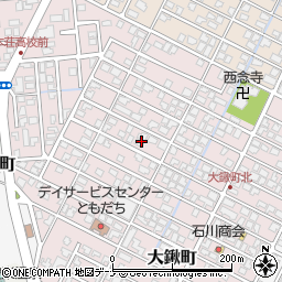 秋田県由利本荘市大鍬町周辺の地図