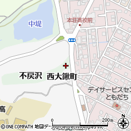 秋田県由利本荘市不戻沢周辺の地図