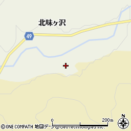 秋田県由利本荘市北ノ股（南味ヶ沢）周辺の地図