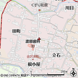 秋田県横手市金沢本町（本町）周辺の地図