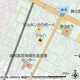 ツルハドラッグ本荘南店周辺の地図