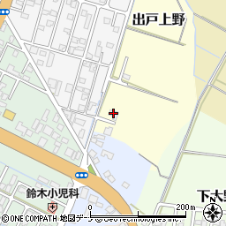 秋田県由利本荘市出戸上野周辺の地図