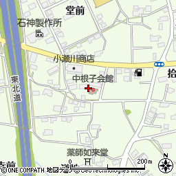 岩手県花巻市中根子中屋敷周辺の地図