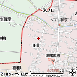 秋田県横手市金沢田町周辺の地図
