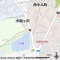 秋田県由利本荘市狐森周辺の地図