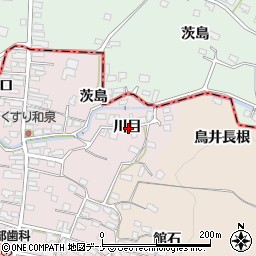 秋田県横手市金沢本町川目周辺の地図
