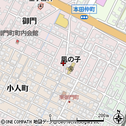 秋田県由利本荘市御門104-2周辺の地図