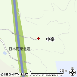 秋田県由利本荘市土谷（中峯）周辺の地図