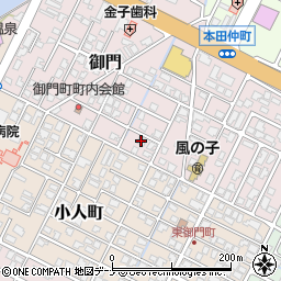 秋田県由利本荘市御門198周辺の地図