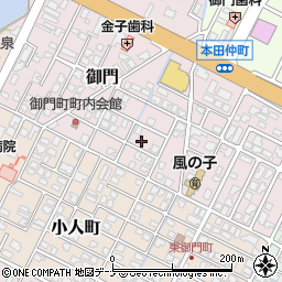 秋田県由利本荘市御門197周辺の地図