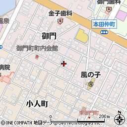 秋田県由利本荘市御門197-6周辺の地図