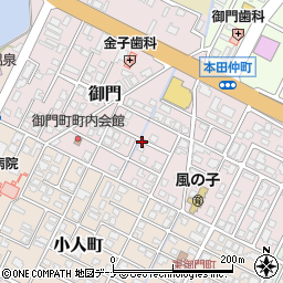 秋田県由利本荘市御門周辺の地図
