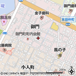 秋田県由利本荘市御門203周辺の地図