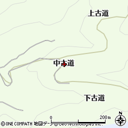 秋田県由利本荘市土谷中古道周辺の地図