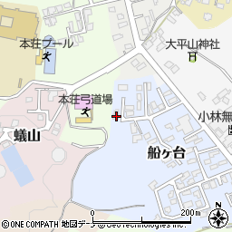 秋田県由利本荘市船ヶ台18-35周辺の地図
