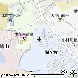 秋田県由利本荘市船ヶ台18-16周辺の地図