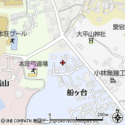 秋田県由利本荘市船ヶ台18-37周辺の地図