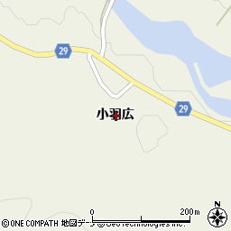 秋田県由利本荘市岩野目沢小羽広周辺の地図