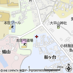 秋田県由利本荘市船ヶ台18-5周辺の地図