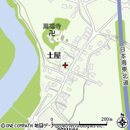 秋田県由利本荘市土谷土屋周辺の地図