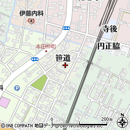 秋田県由利本荘市笹道23周辺の地図