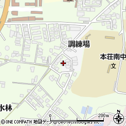 秋田県由利本荘市調練場3周辺の地図