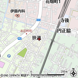 秋田県由利本荘市笹道22周辺の地図